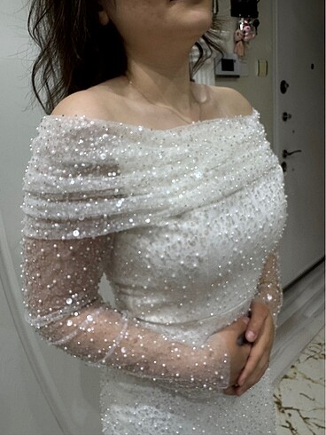 s Beden beyaz Renk Beyaz Söz Nişan Nikah Çekim Elbisesi