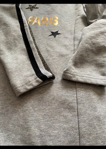 Kız Çocuk Gri Uzun Kollu Elbise - Görsel 3