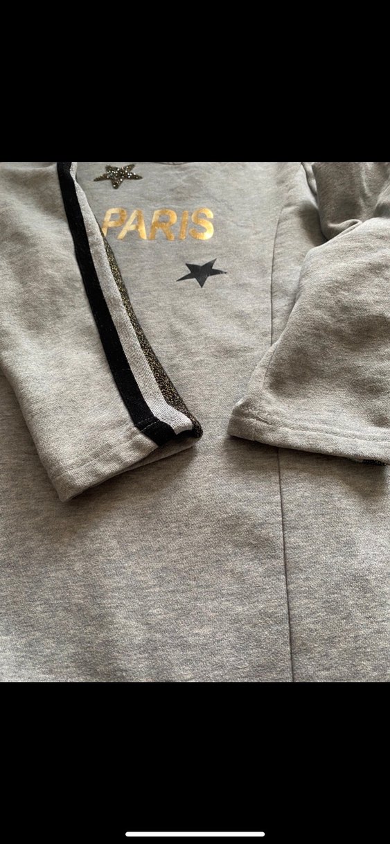 Kız Çocuk Gri Uzun Kollu Elbise - Görsel 3