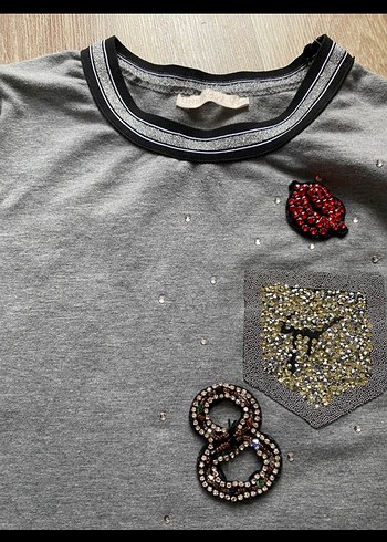 Gri Uzun Kollu Kız Çocuk Elbise - Görsel 2