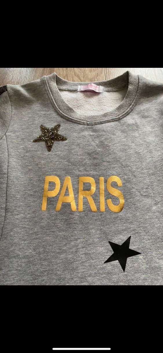 2li Gri Baskılı Uzun Kollu Kız Elbisesi - Görsel 3