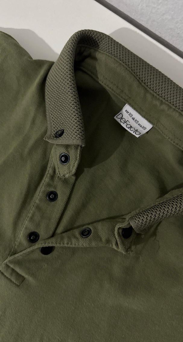 Erkek Haki Polo Yaka Kısa Kollu Tişört - Görsel 2