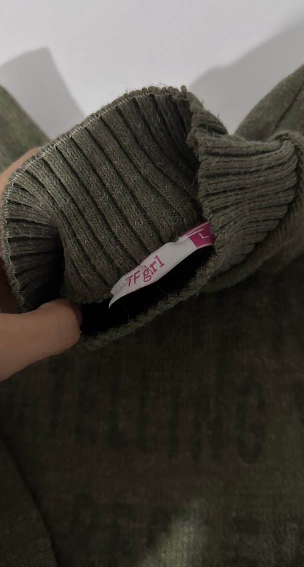 Haki Renk Yünlü Kadın Yarım Balıkçı Kazak - Görsel 2