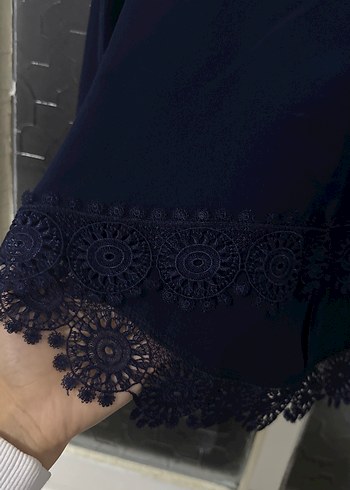 Düğmeli Lacivert Gotik Kadın Bluz - Görsel 3