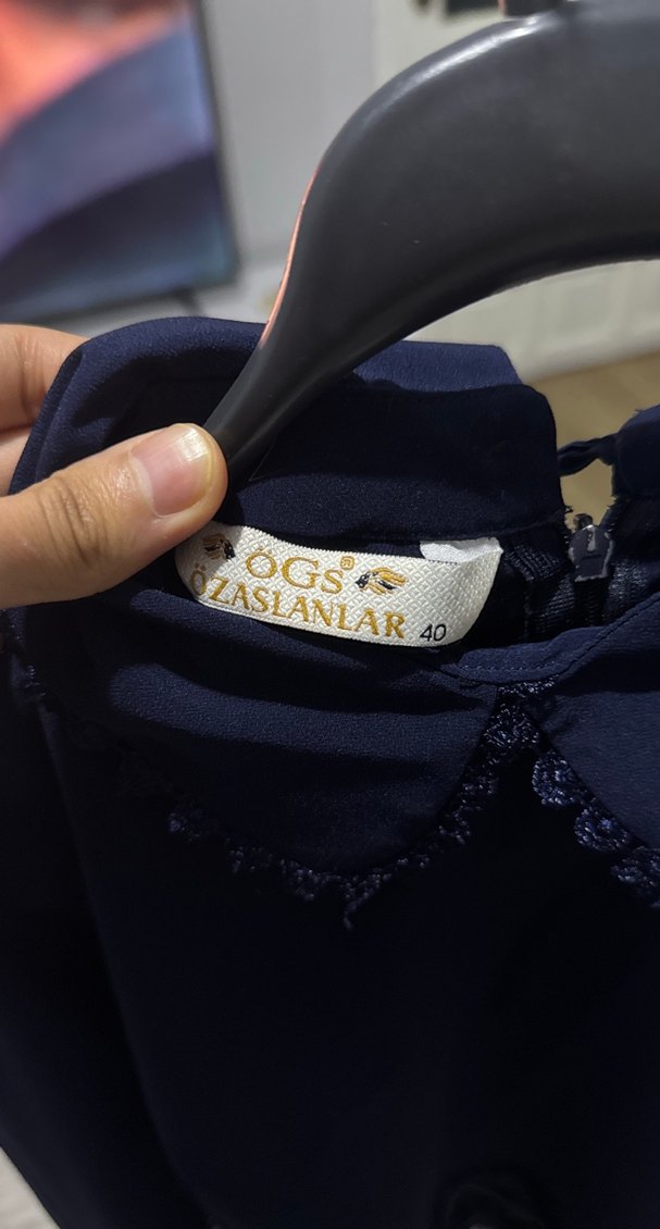 Düğmeli Lacivert Gotik Kadın Bluz - Görsel 5