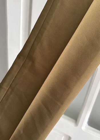 Düğmeli Haki Süet Kadın Kumaş Pantolon - Görsel 2