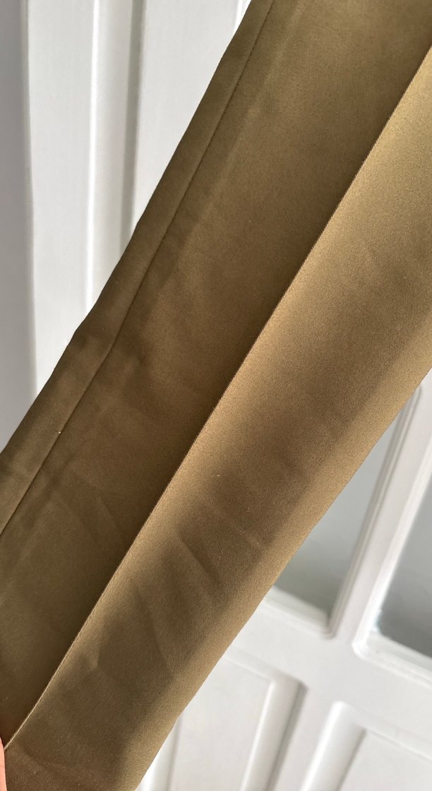 Düğmeli Haki Süet Kadın Kumaş Pantolon - Görsel 2