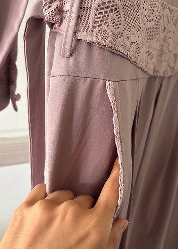 Gül kurusu Kadın Uzun Elbise, Fırfırlı, Uzun Kollu - Görsel 4