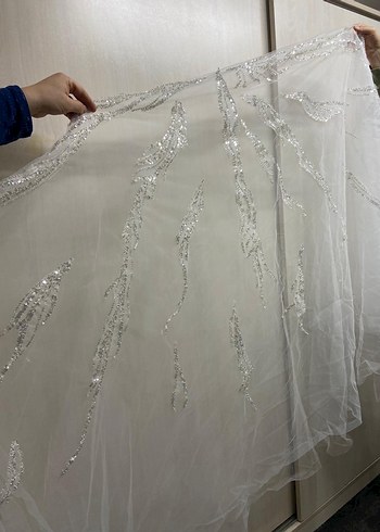 Uzun Kollu Beyaz Prenses Gelinlik - Görsel 9