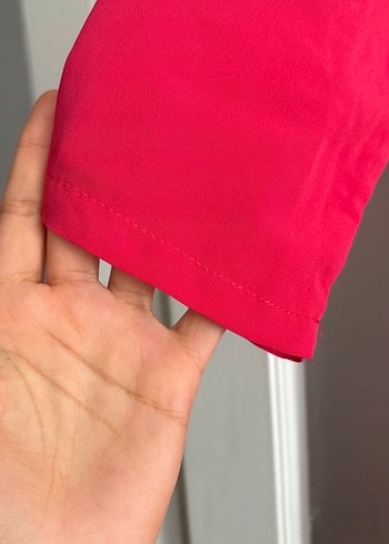 Koyu pembe Düğmeli Uzun Kadın Tunik - Görsel 2