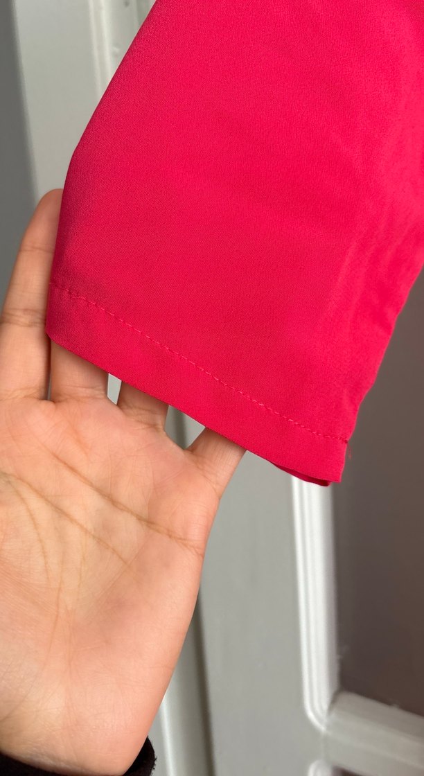 Koyu pembe Düğmeli Uzun Kadın Tunik - Görsel 2