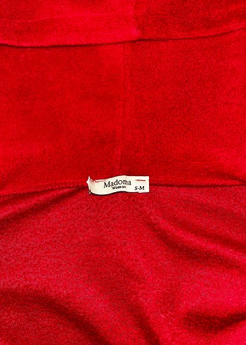 Kırmızı Kapüşonlu Fermuarlı Kadın Sweatshirt - Görsel 2