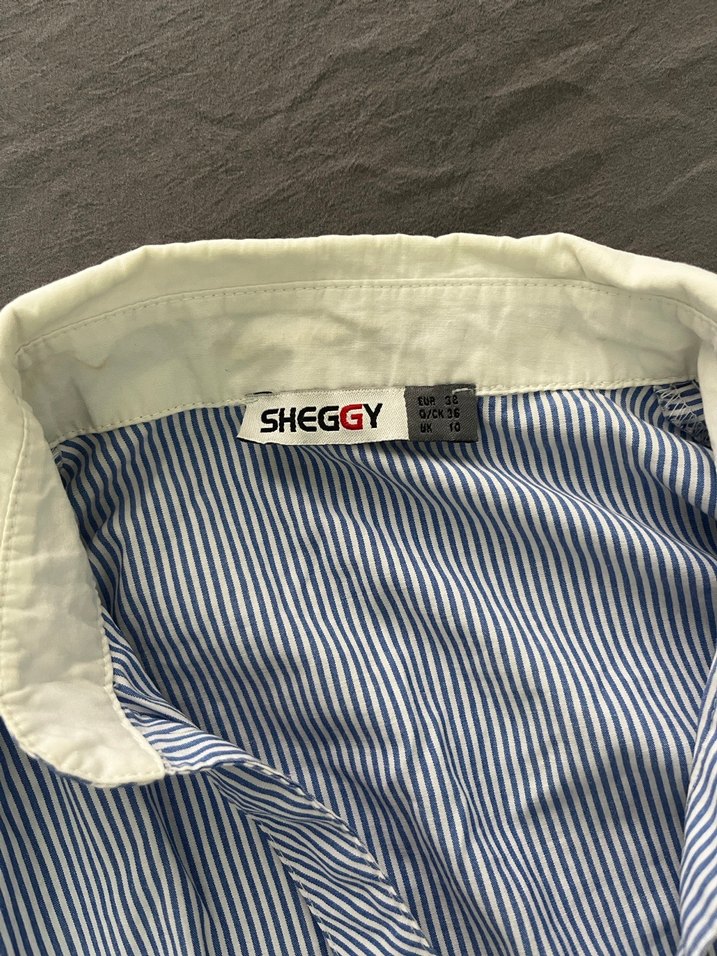 Düğmeli Uzun Kollu Mavi Kadın Gömlek - Görsel 2