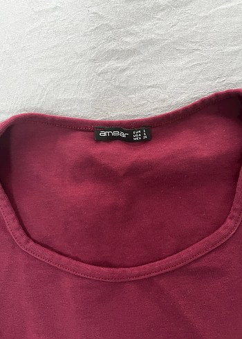 Bordo Kadın Uzun Kollu Basic Tişört - Görsel 2