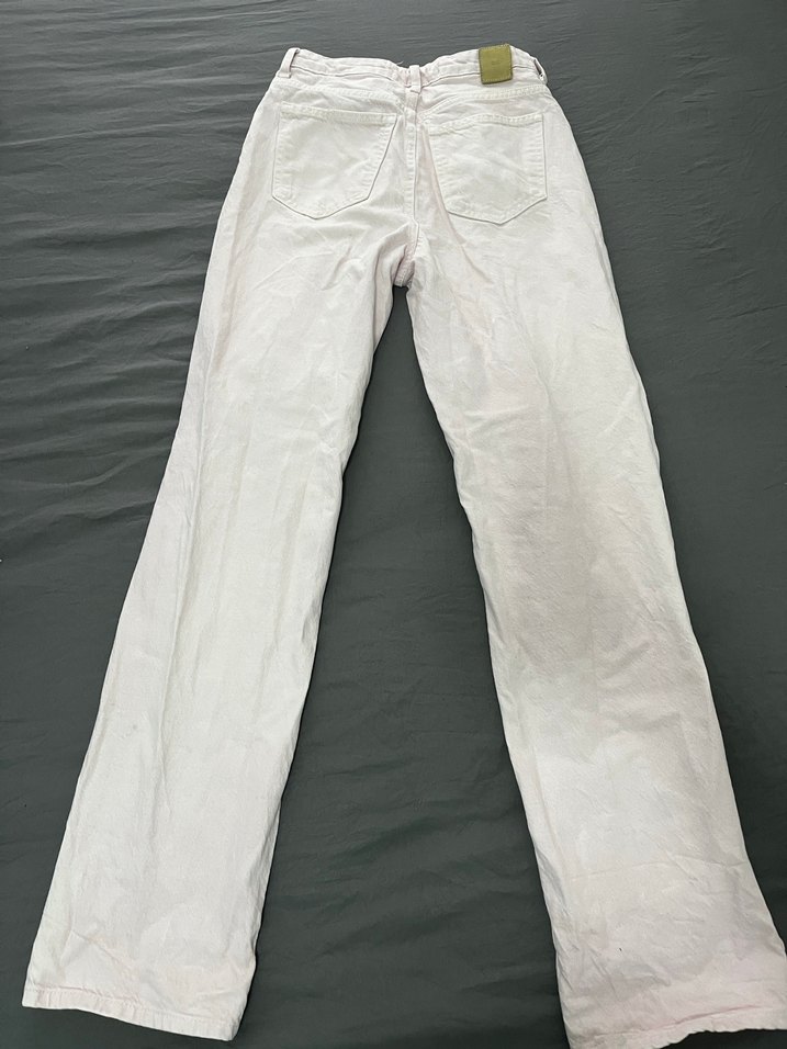 Pudra rengi  Kadın Keten Pantolon Regular Fit - Görsel 4