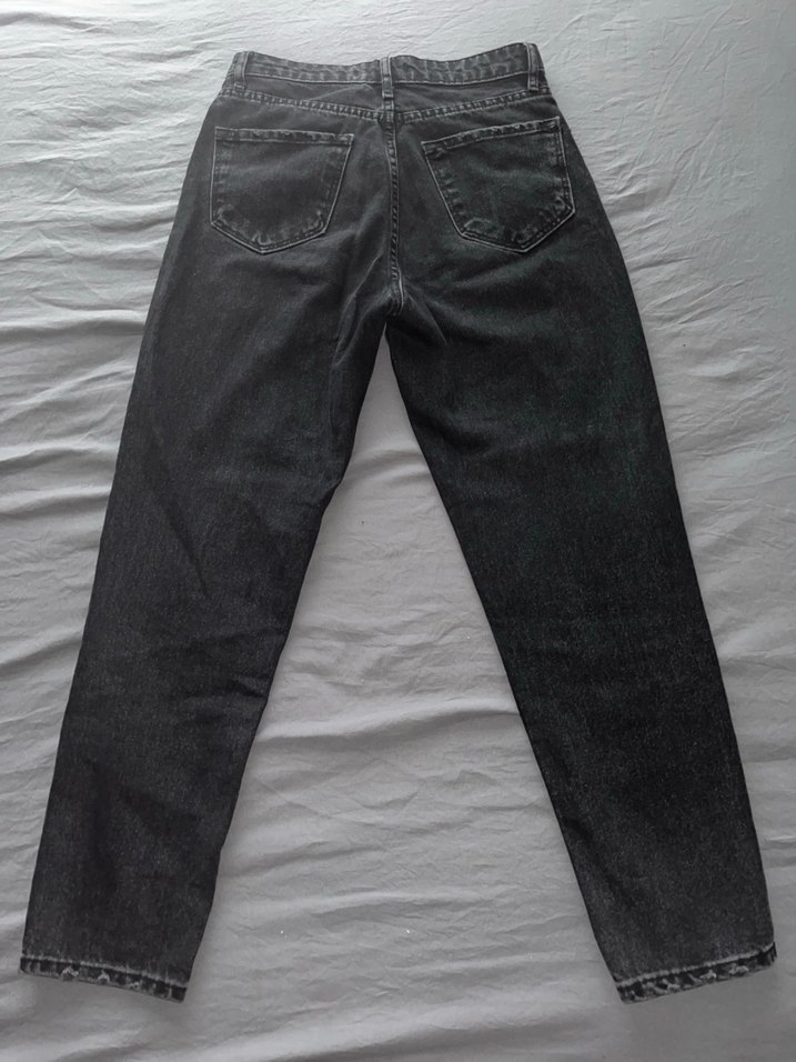 Siyah Midi Kadın Denim Pantolon - Görsel 2