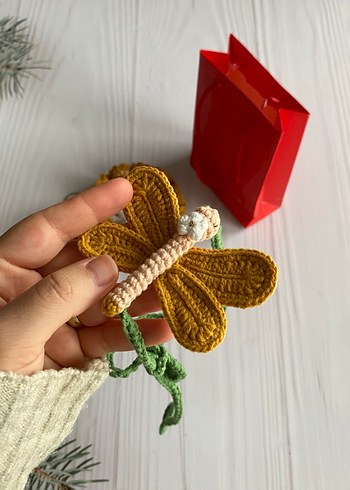 Bohem Örgü Anahtarlık ve Saç Tokası Seti - Görsel 5