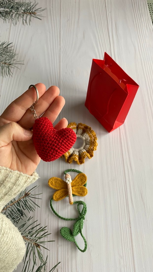 Bohem Örgü Anahtarlık ve Saç Tokası Seti - Görsel 3