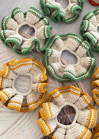 Renkli Örgü Lastikli Saç Tokası Seti - Görsel 4