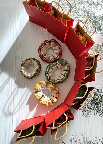 Renkli Örgü Lastikli Saç Tokası Seti - Görsel 2