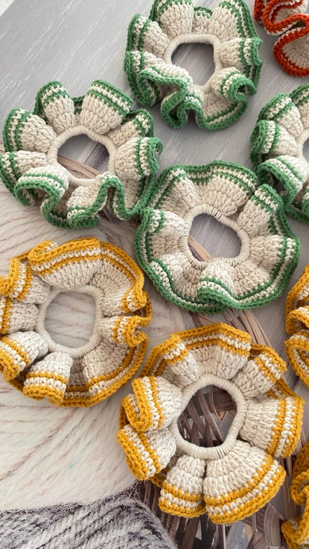 Renkli Örgü Lastikli Saç Tokası Seti - Görsel 4