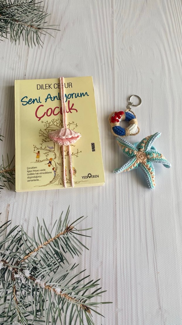 Kitap ayracı, anahtarlık , deniz yıldızı saç tokası - Görsel 2