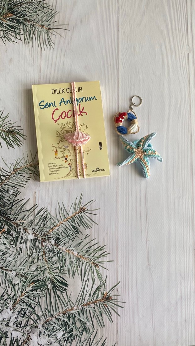 Kitap ayracı, anahtarlık , deniz yıldızı saç tokası - Görsel 3