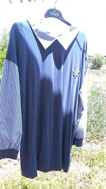 xl Beden mavi Renk Penye tunik