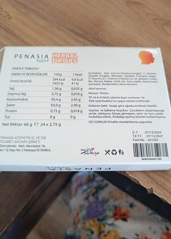 Penasia Herbal Drops Portakallı 24 Adet - Görsel 4