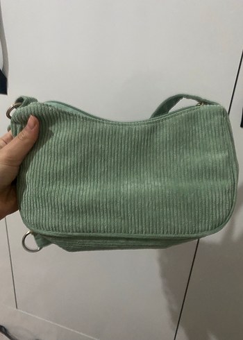 Turkuaz Süet Zincir Detaylı Kadın Çanta - Görsel 3