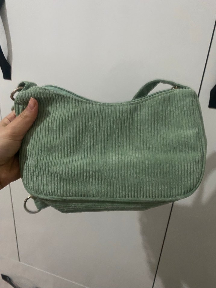 Turkuaz Süet Zincir Detaylı Kadın Çanta - Görsel 3