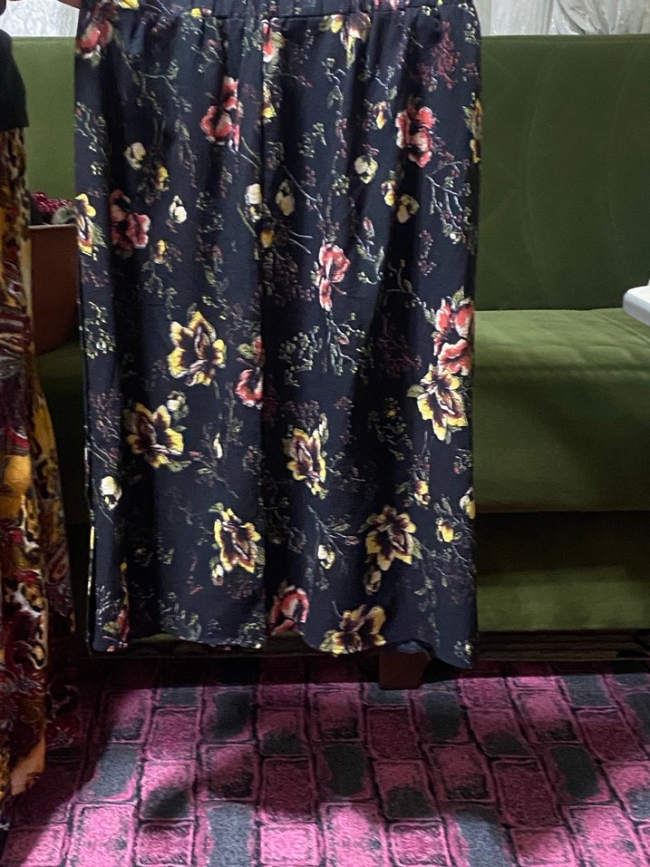 Çiçek Desenli Midi Bohem Etek - Görsel 2