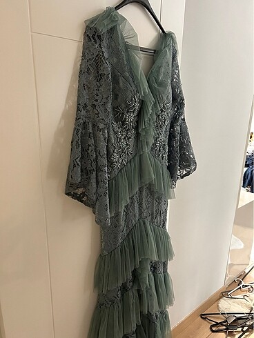 Mint yeşili abiye