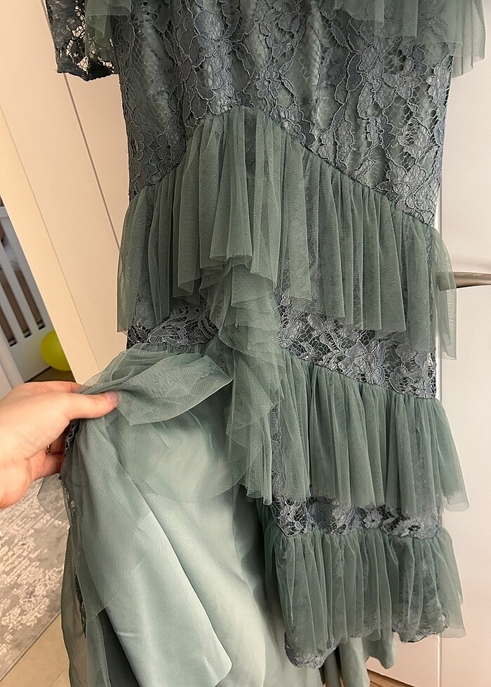 Mint yeşili abiye - Görsel 5