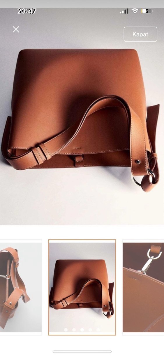 Bej Deri Kadın Çanta - Görsel 3