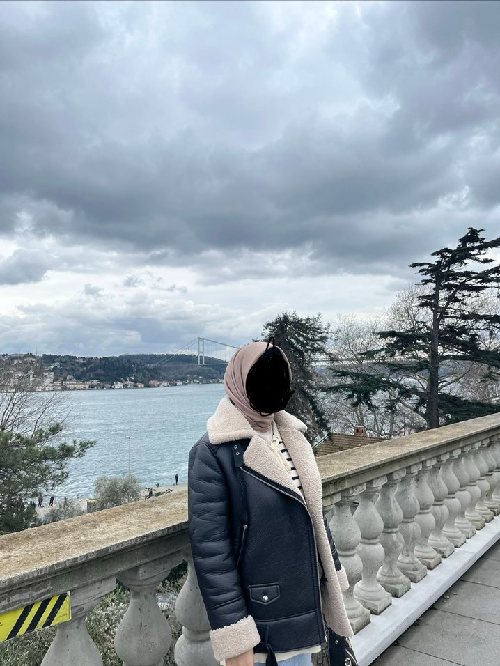 Kürk Detaylı Siyah Deri Kadın Ceket - Görsel 2