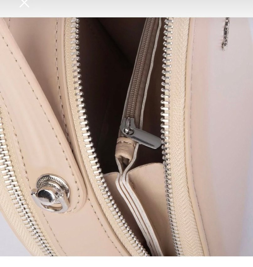 Bej Deri Kadın El Çantası - Görsel 5