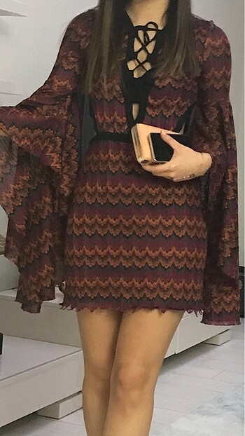 Raisa vanessa desenli mini elbise