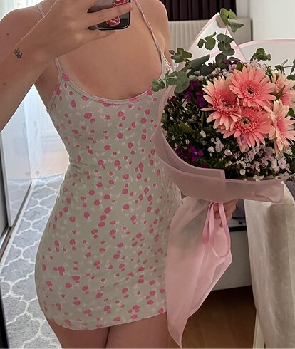 Zara Mini summer çiçekli elbise