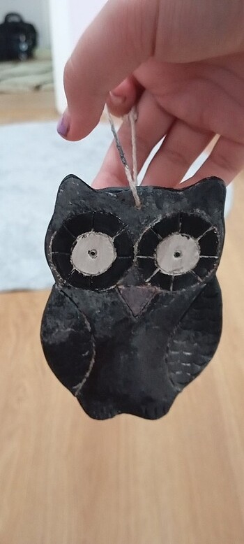 Siyah baykuş şekilde kapı süsü - Görsel 4