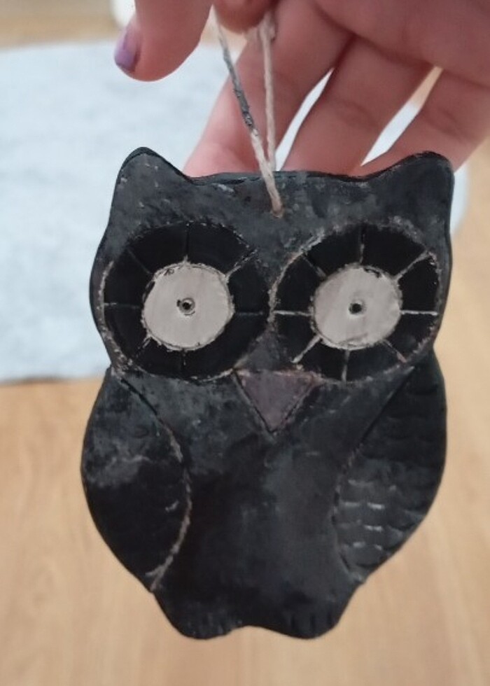 Siyah baykuş şekilde kapı süsü - Görsel 4