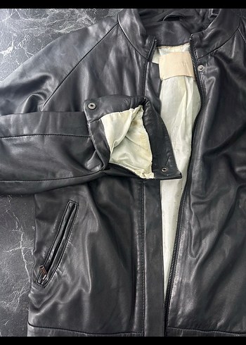 Kadın Siyah Deri Ceket - Görsel 4