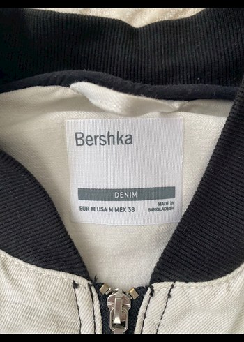 m Beden yeşil Renk Bershka Motorcu Ceker Oversize
