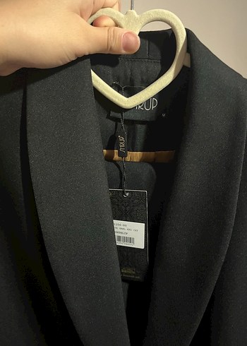 38 Beden Siyah Uzun Kadın Blazer Ceket