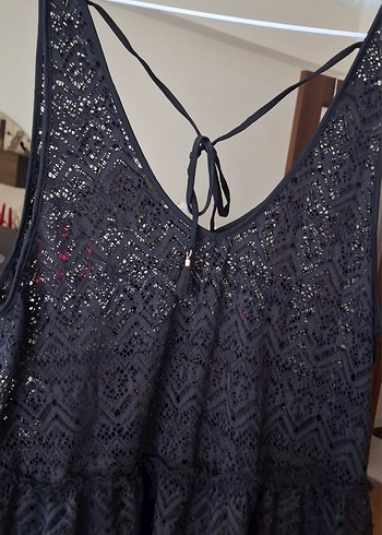 M BEDEN YENİ SİYAH DANTEL PLAJ ELBİSESİ . - Görsel 2