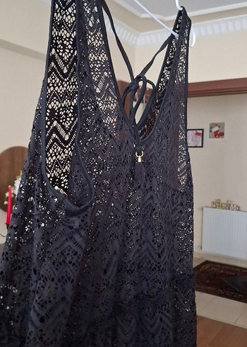 M BEDEN YENİ SİYAH DANTEL PLAJ ELBİSESİ . - Görsel 7