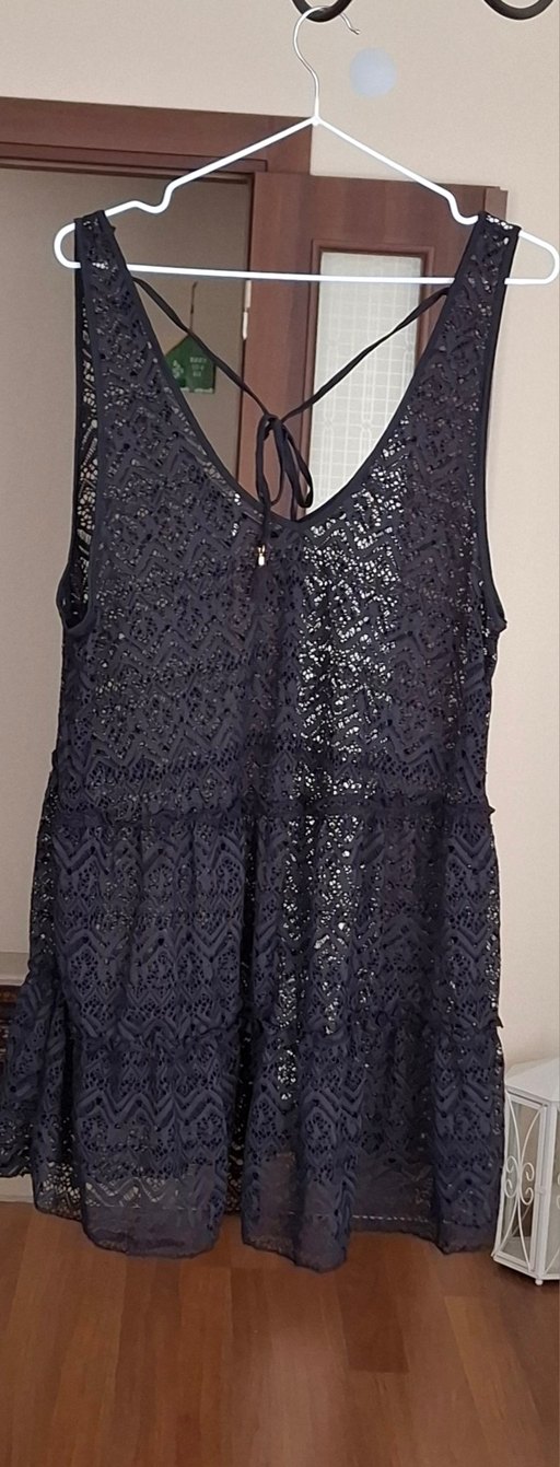 M BEDEN YENİ SİYAH DANTEL PLAJ ELBİSESİ . - Görsel 5