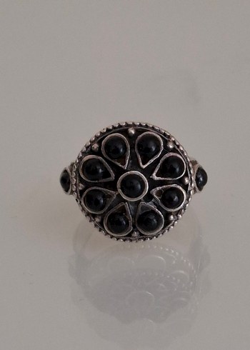 VİNTAGE 925 AYAR OLTU TAŞI KADIN YÜZÜK OLÇÜ 18 - Görsel 3