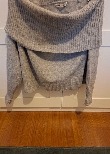 PULL&BEAR S Beden Gri Kadın Kazak - Görsel 4