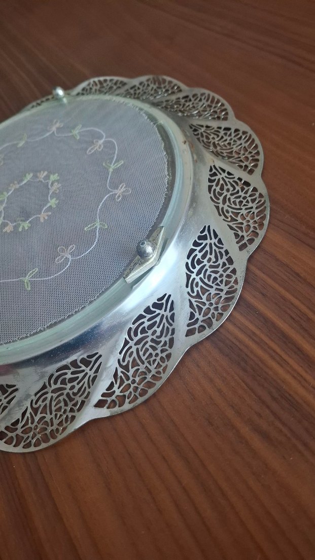 ANTİKA  ALMAN GÜMÜŞÜ BÜYÜK SUNUM TEPSİSİ. - Görsel 5